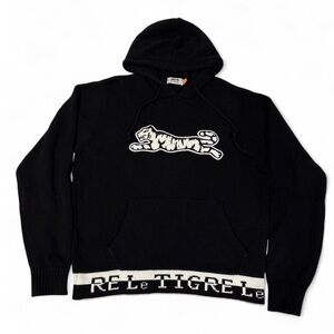 Le Tigre Black Hoodie with White Logo